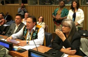 More about UNPFII » National Chief Perry Bellegarde reading joint statement at <a href=