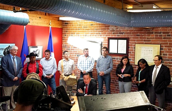 Tsilhqot'in press conference after Supreme Court of Canada ruling June 26, 2014. Photo credit: UBCIC