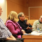Panelists Paul Joffe, Jennifer Preston, Grand Chief Edward John, and moderator Craig Benjamin discuss free, prior and informed consent and the UN Declaration on the Rights of Indigenous Peoples.