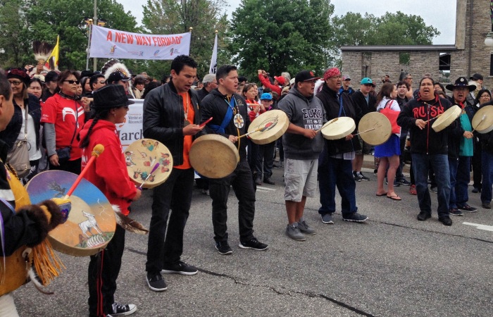 March for Reconciliation drummers, Ottawa, May 31, 2015