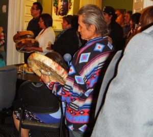 Drummers at an educational event hosted by the Tsilhqot’in Nation while their Title Case was heard by the Supreme Court of Canada, Nov 7, 2013