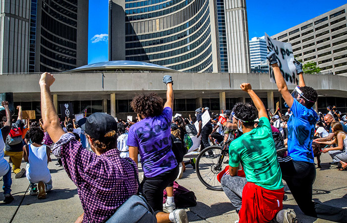 Protest against police racism, Toronto, June 2020