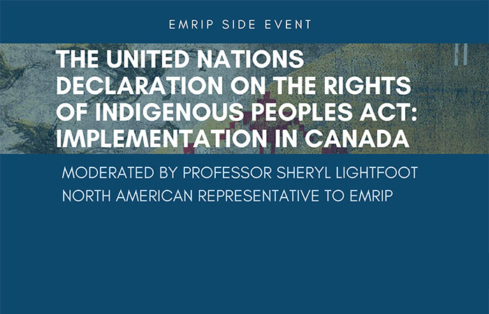 Event video: Implementation of the UN Declaration on the Rights of Indigenous Peoples in Canada