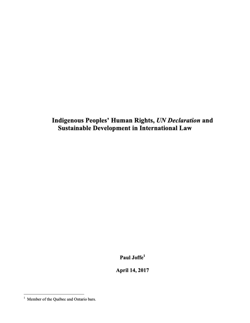 Analysis of Indigenous peoples' human rights