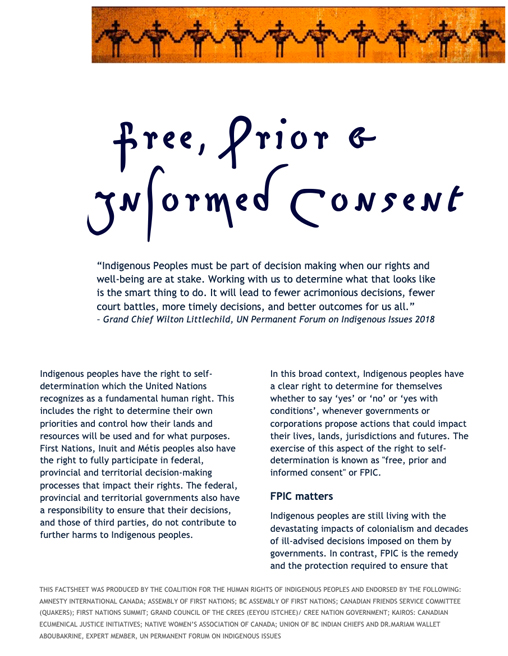 Fact sheet on free prior and informed consent