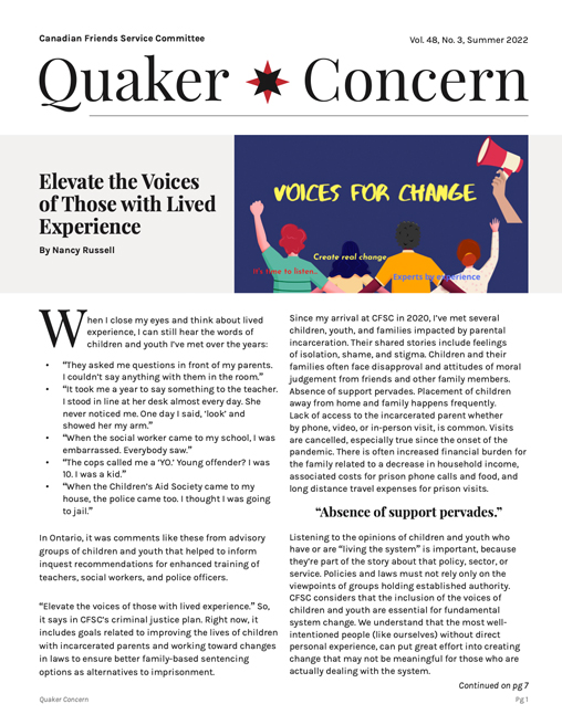 Quaker Concern Summer 2022