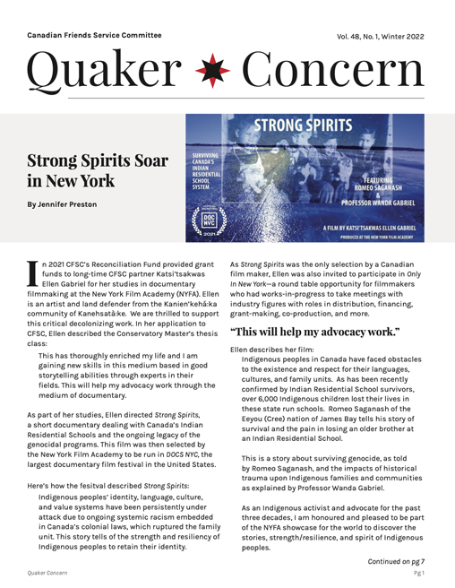 Quaker Concern Winter 2022
