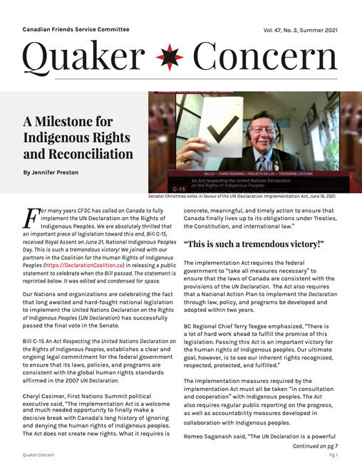 Quaker Concern Summer 2021