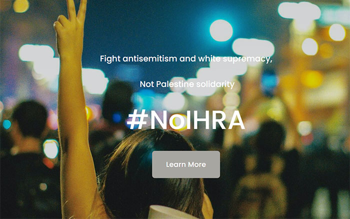 Image for the No IHRA campaign