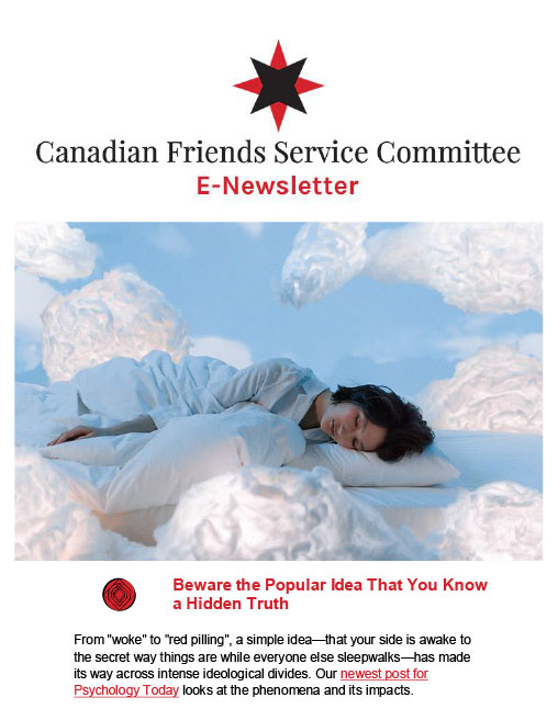Cover of the November 2022 E-News, Canadian Friends Service Committee (Quakers)
