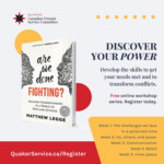 CFSC offers free online workshops to study and learn skills from our book Are We Done Fighting?