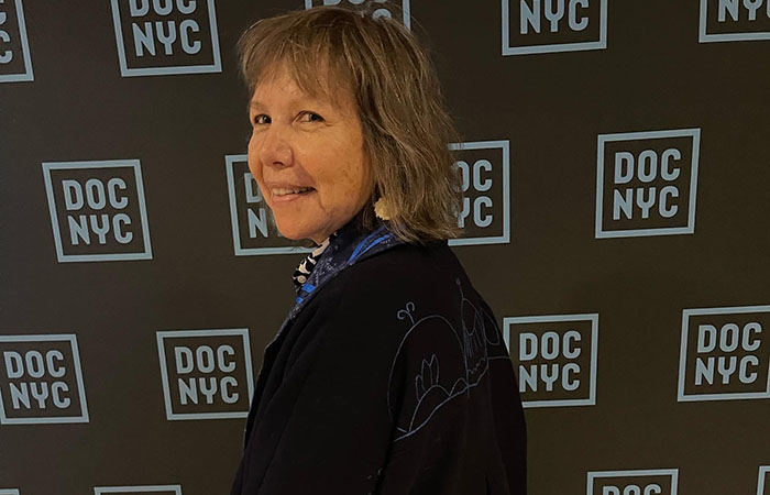 Katsi'tsakwas Ellen Gabriel at Doc NYC film festival with her film Kanàtenhs: When the Pine Needles Fall