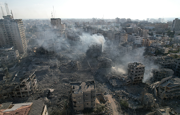 Buildings and infrastructure destroyed in the Gaza Strip, October, 2023