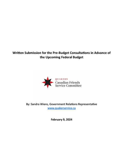 CFSC submission for the budget consultations Feb 2024