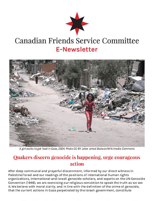 July 2025 Canadian Friends Service Committee (Quakers) E-News
