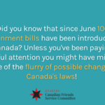 Did you know that since June 100 government bills have been introduced in Canada? Unless you've been paying careful attention you might have missed some of the flurry of possible changes to Canada's laws!
