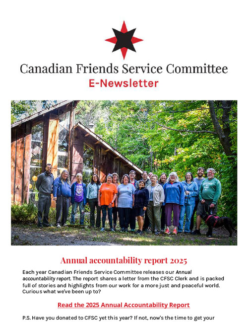 November 2025 E-News from Canadian Friends Service Committee (Quakers)