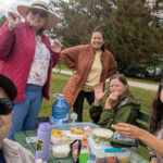 Canadian Friends Service Committee staff enjoying a meal together in Eeyou Istchee