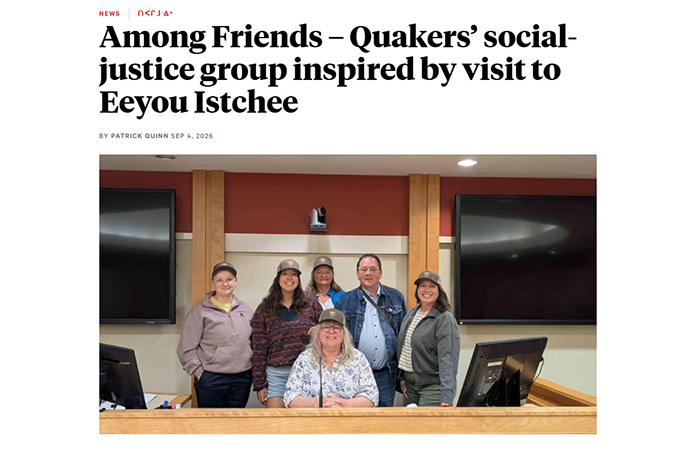 Nation News article about Canadian Friends Service Committee visit to Eeyou Istchee