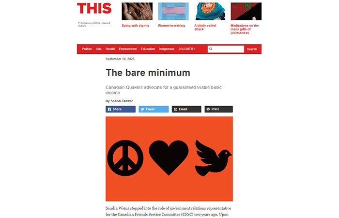This Magazine - The bare minimum: Canadian Quakers advocate for a guaranteed livable basic income
